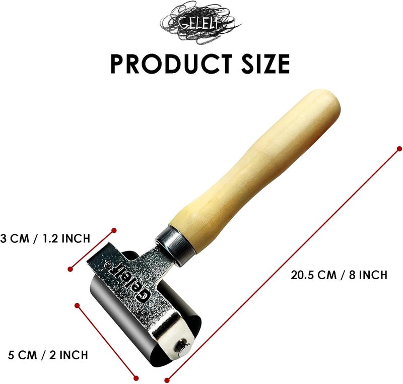 GELELF Smooth Peeling Brayer Roller - Wood Hand Roller Rollers Ink Roller Tape Roller for Gluing Taping Gel Printing Inking Block Printmaking Stamping Scrapbooks (#4: 2 Inch (5CM)) - Image 2